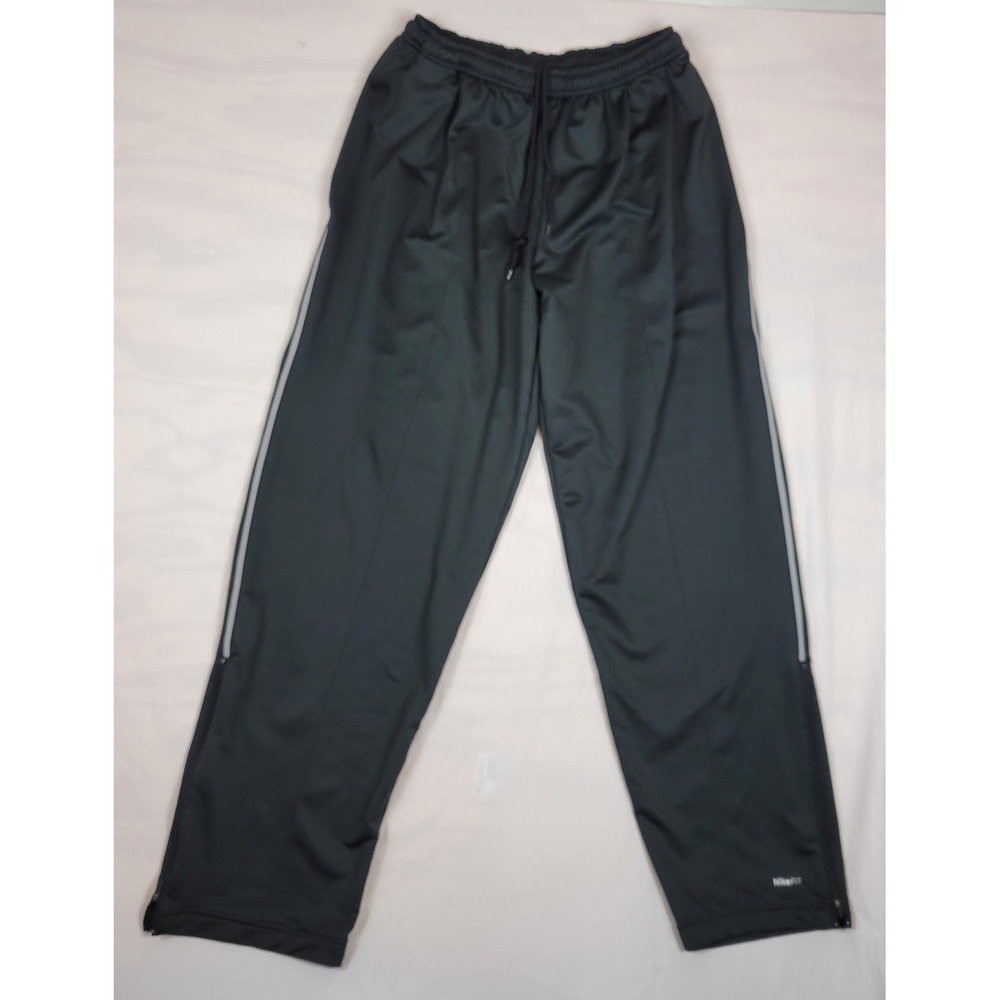 Nike Team Fit Dry Track Pants Mens XXL Black Athletic Straight Zipper Drawstring
